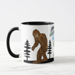 Taza Pie grande crippídica, Chupacabra, Alien, OVNI