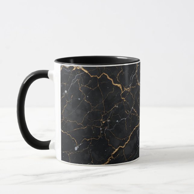 Taza Piedra negra con venas de oro y plata (Izquierda)