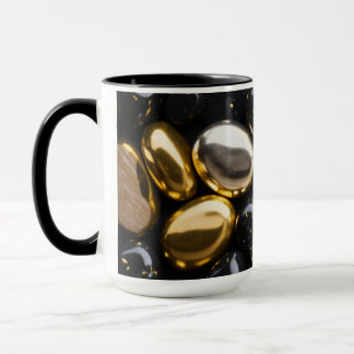 Taza Piedra negra dorada