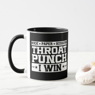 Taza Piedra Papel Tijeras Puñetazo en la Garganta Gano 