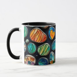 Taza Piedras pintadas de decoración brillante