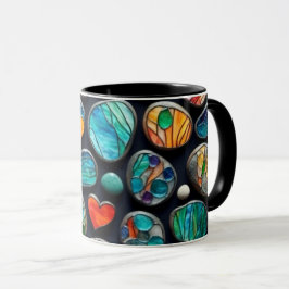 Taza Piedras pintadas de decoración brillante