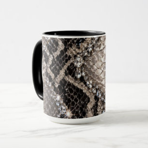 Taza Piel de Serpiente Cristal de Plata de Lujo