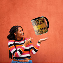 Piel leopardo Negro Miel dorada Stripe Nombre Coff