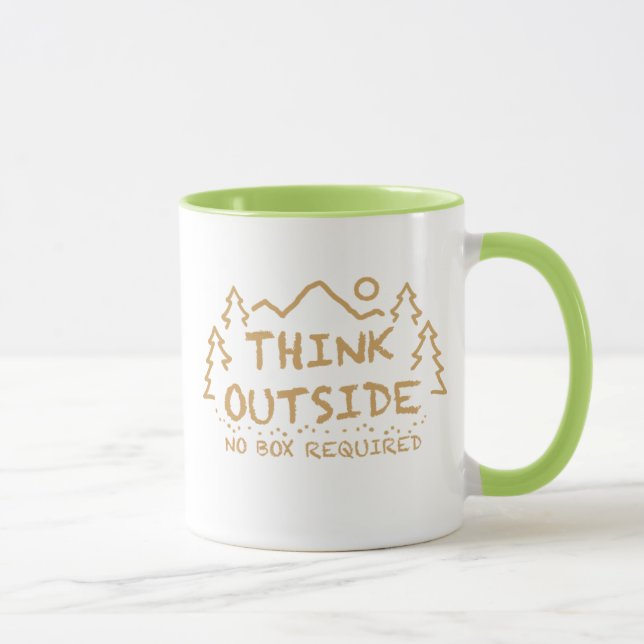 Taza Piense afuera, ninguna caja requerida (Derecha)