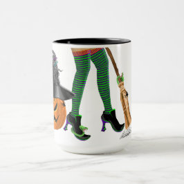 Taza Piernas y zapatos de bruja de Halloween, si los za