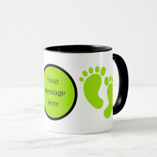 Taza Pies de bebé unisex lindos agregar mensaje
