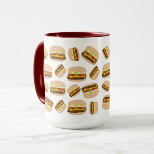 Taza Pieza divertida del patrón de hamburguesas