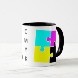 Taza Piezas de rompecabezas CMYK