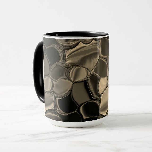 Taza Piezas marrones, círculos y formas redondeadas (Anverso izquierdo)