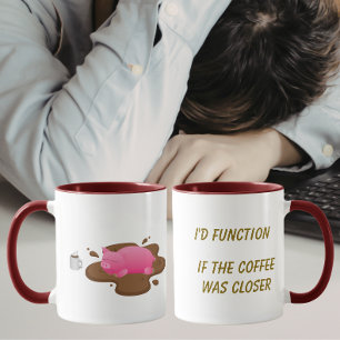 Taza Pig Coffee Humor  Funcionaría si el café estuviera