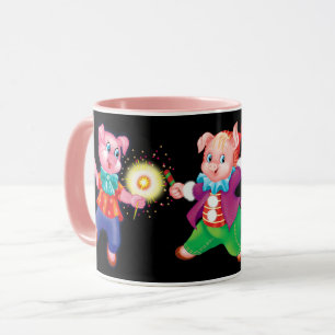 Taza piglet rosado alegre