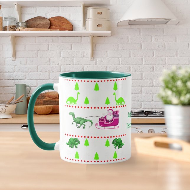 Taza Pijama divertido de dinosaurio de Navidad, Fiesta  (Subido por el creador)