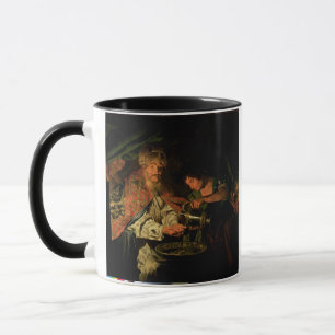 Taza Pilate que se lava las manos (aceite en lona)
