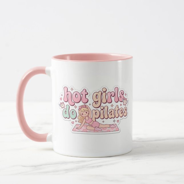 Taza Pilates Girl Gift Pink Girly Fitness Mug (Izquierda)