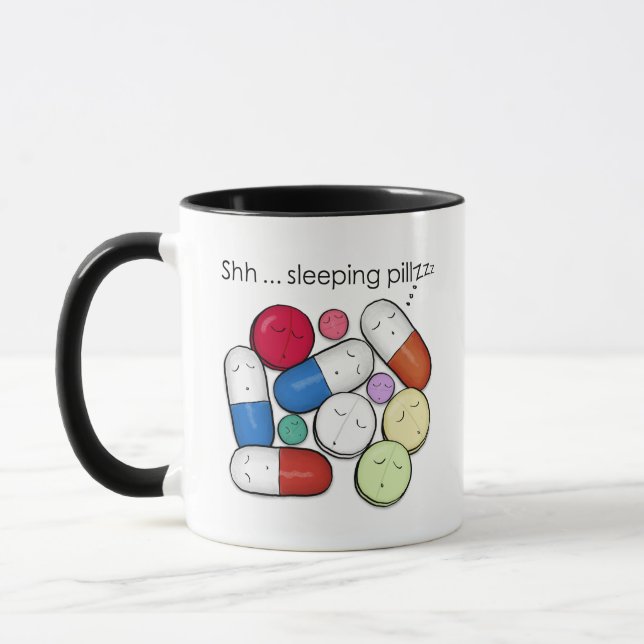 Taza Píldoras durmientes-medicina (Izquierda)