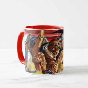 Taza Piloto de Avión Antiguo de una Sola Hélice con Pap