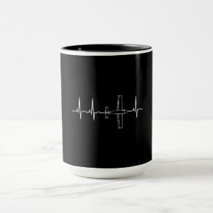 Taza Piloto de cosecha Vintage Volando Sky Heart Gift