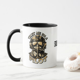 Taza Piloto de fecha y nombre personalizado con problem