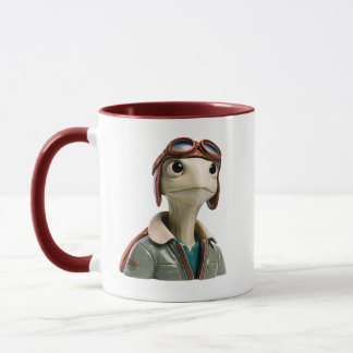 Taza Piloto de Tortuga Diseño de Aviador Vintage Adorab
