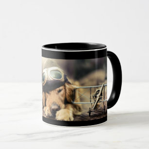 Taza Piloto del aeroplano del golden retriever