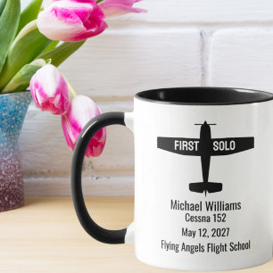 Taza Piloto Estudiante Primer Vuelo Solo Avión Personal