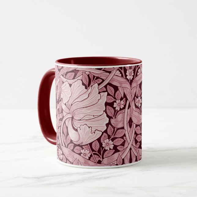 Taza Pimpernel Maroon, William Morris (Anverso izquierdo)
