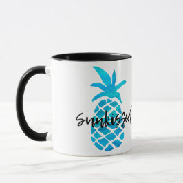 Taza Piña azul con un beso solar