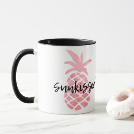 Taza Piña rosa pastel con un beso solar
