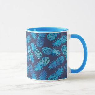 Taza Piñas azules del teñido anudado