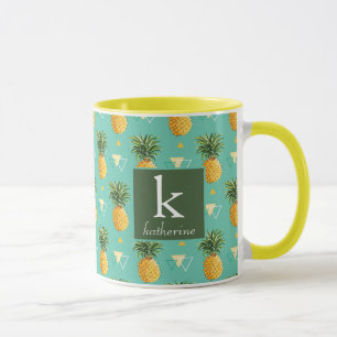 Taza Piñas brillantes en monograma geométrico del