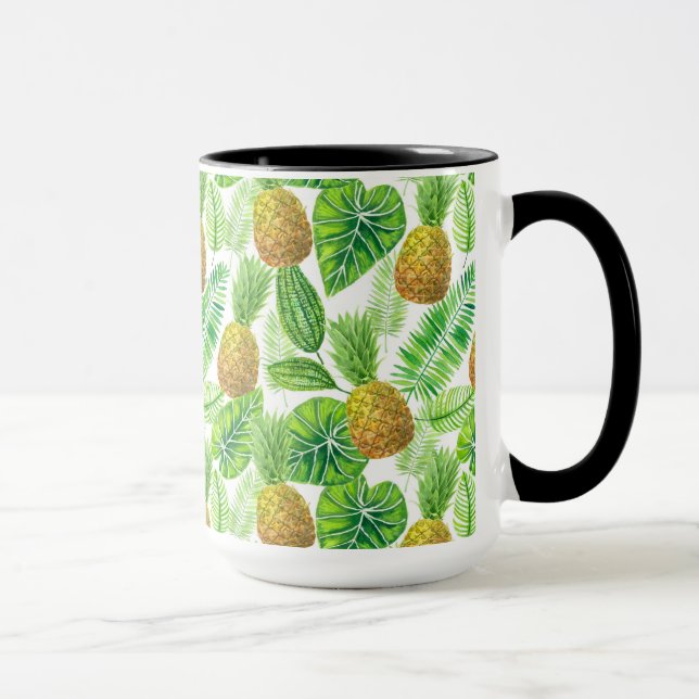 Taza Piñas y hojas tropicales (Derecha)