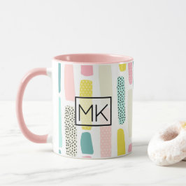 Taza Pincel rosa, azul amarillo pastel para café Mug