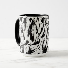 Taza Pinceles abstractos en blanco y negro