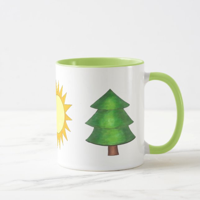 Taza Pine Tree Sun Mountain Climbing Campamento de Send (Derecha)