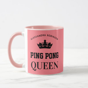 Taza Ping Pong Queen Name personalizado