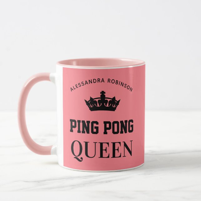 Taza Ping Pong Queen Name personalizado (Izquierda)
