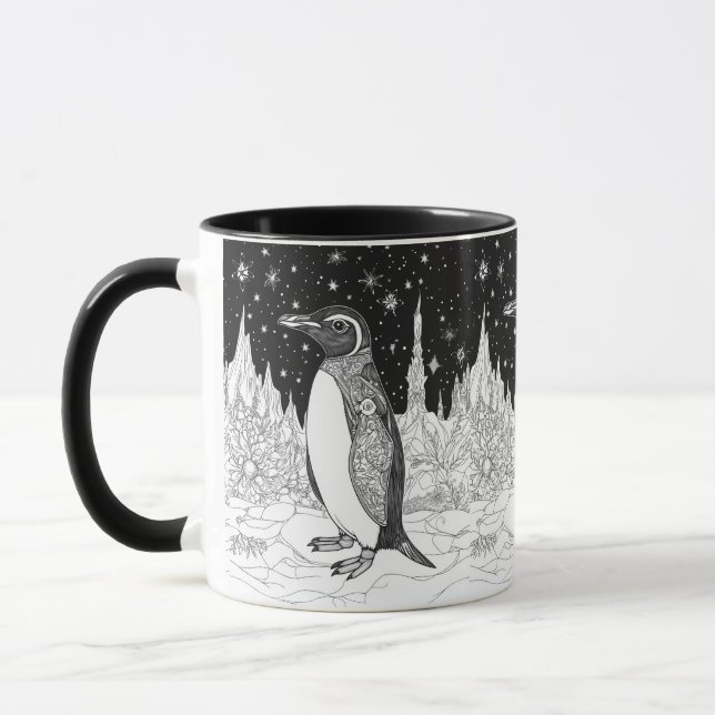 Taza Pinguin im Eis unter nächtlichem Sternenhimmel (Izquierda)