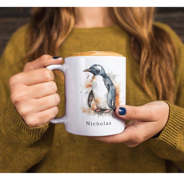Taza Pingüino acuático de tonos de sol, personalizado (Subido por el creador)