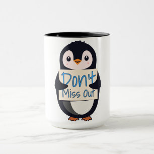 Taza Pingüino con Letrero Motivacional - No te Pierdas