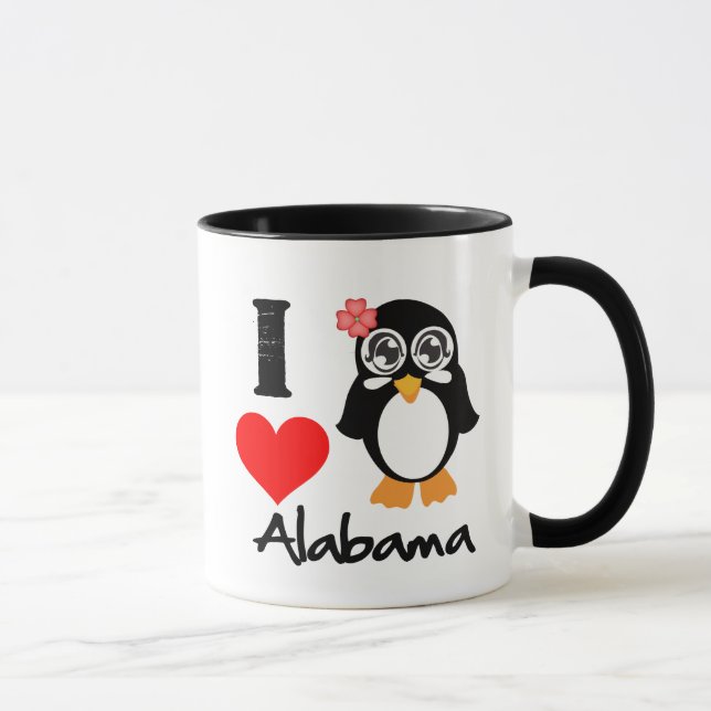 Taza Pingüino de Alabama - amor Alabama de I (Derecha)