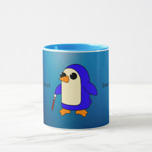 Taza Pingüino de bebé con personalización de caña