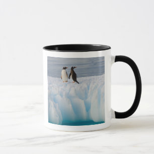 Taza pingüino de gentoo, Pygoscelis Papua, en hielo gla