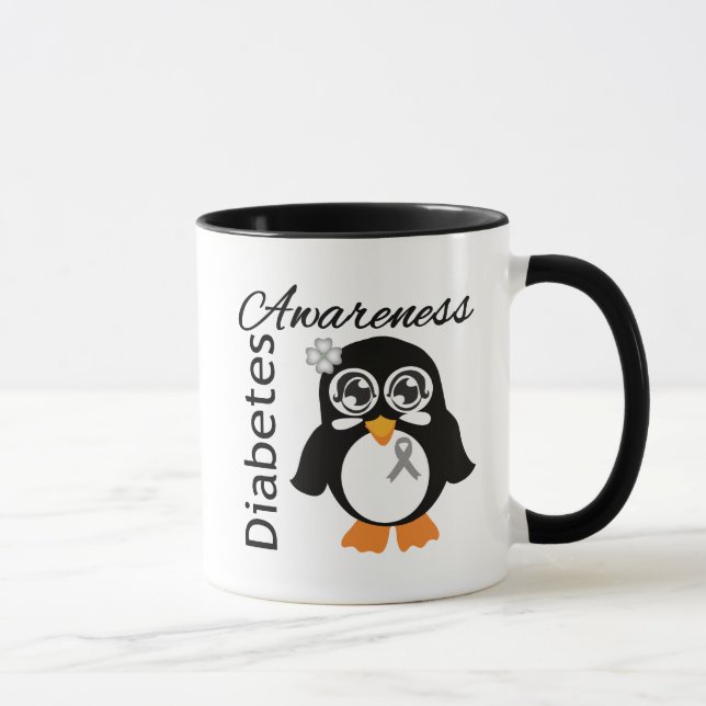 Taza Pingüino de la conciencia de la diabetes (Derecha)