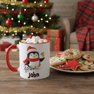 Taza Pingüino de Navidad personalizado