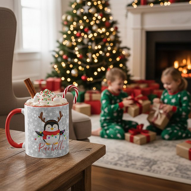 Taza pingüino de Navidad personalizado (Subido por el creador)