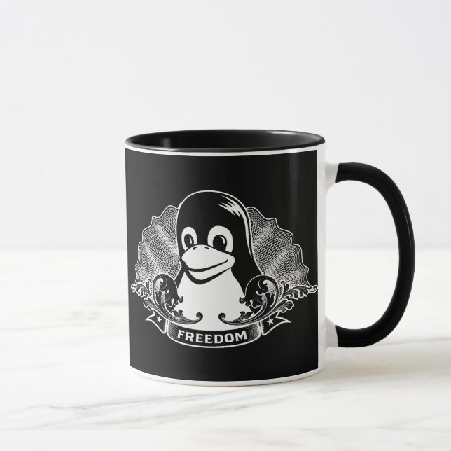 Taza Pingüino de Tux - (Linux, Open Source, Copyleft, (Derecha)