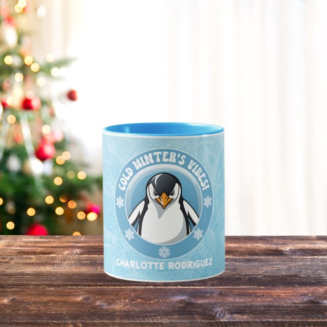Taza Pingüino lindo, vibraciones frías de invierno (Subido por el creador)