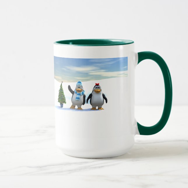 Taza Pingüino Personalizado con árbol (Derecha)