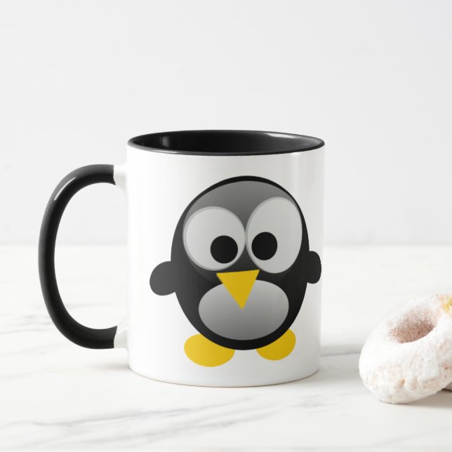 Taza Pingüino torpe de Linux Tux (Con donut)
